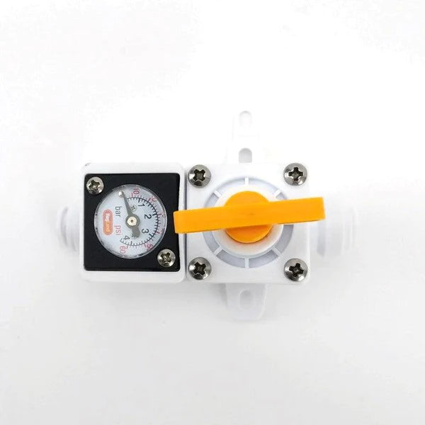 8mm duotight - Inline Regulator with integrated gauge (white) 0-60psi