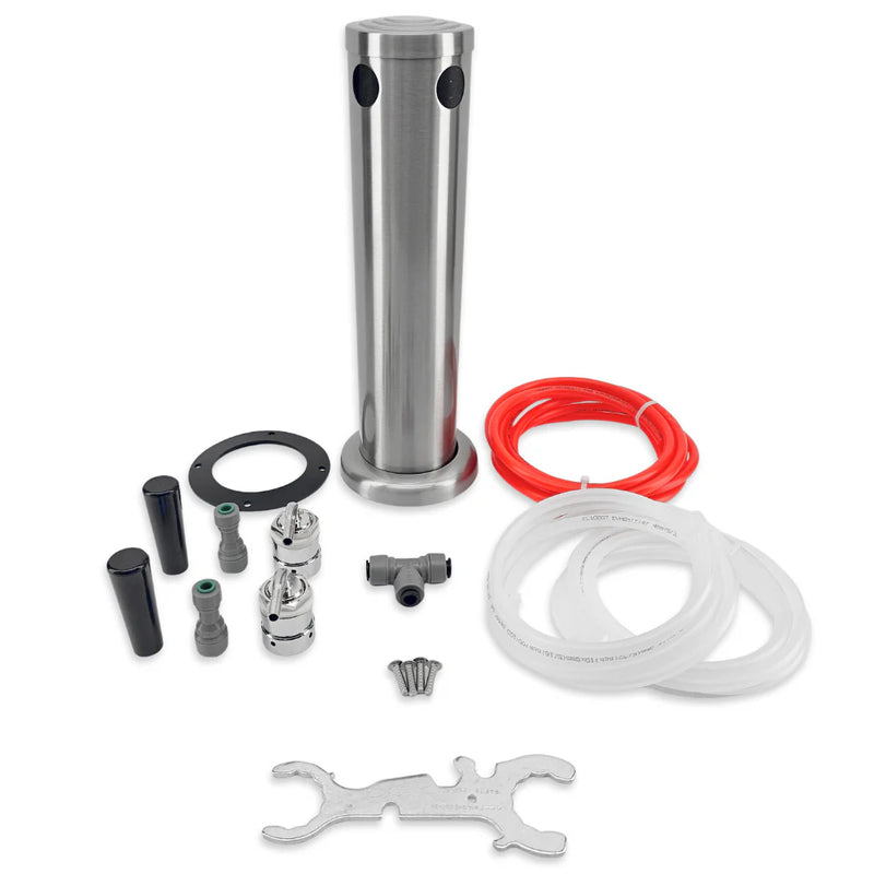 Double Tap Brushed stainless font Kit with SS Duotight Shot Shank