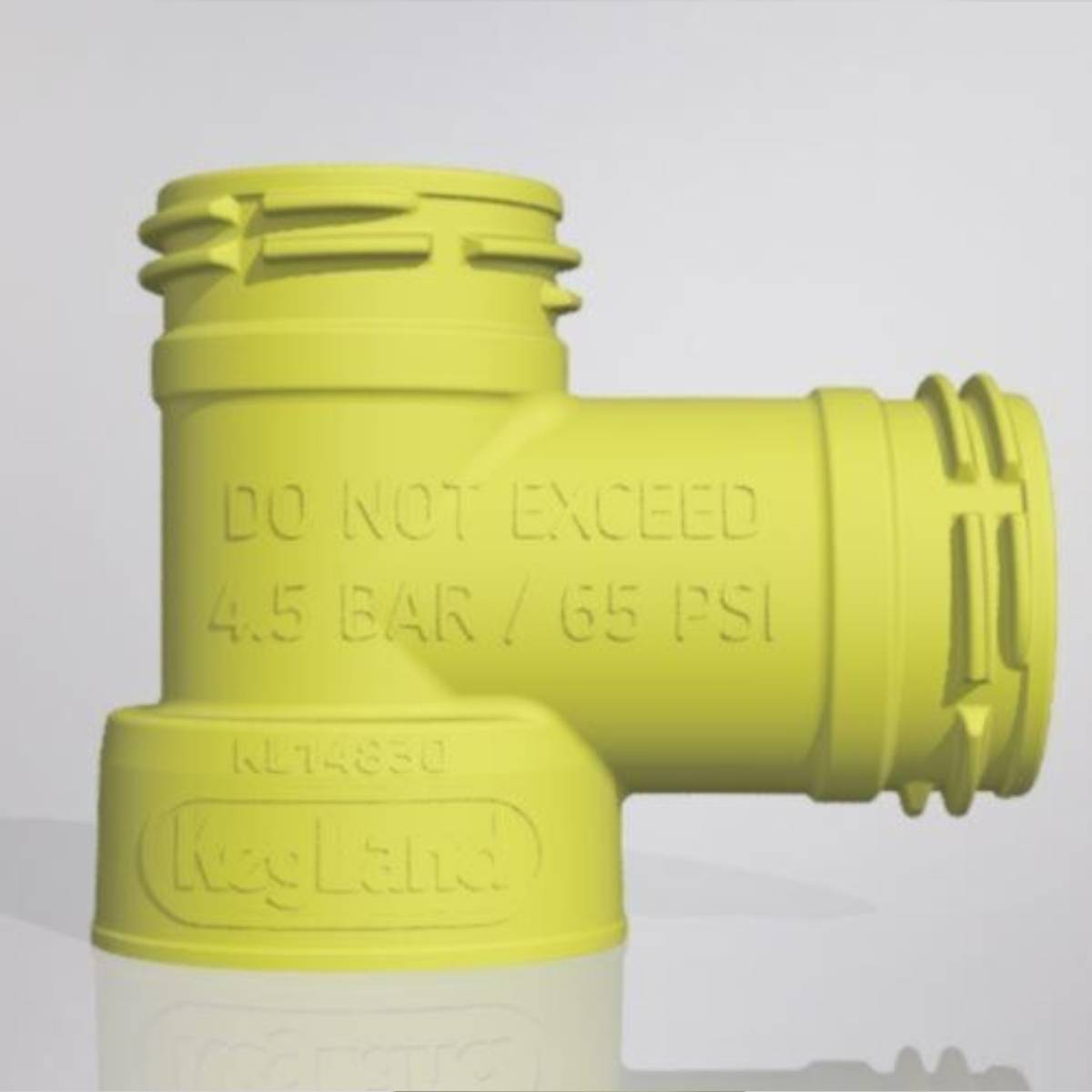 Tee piece connector for PET bottles and carbonation caps