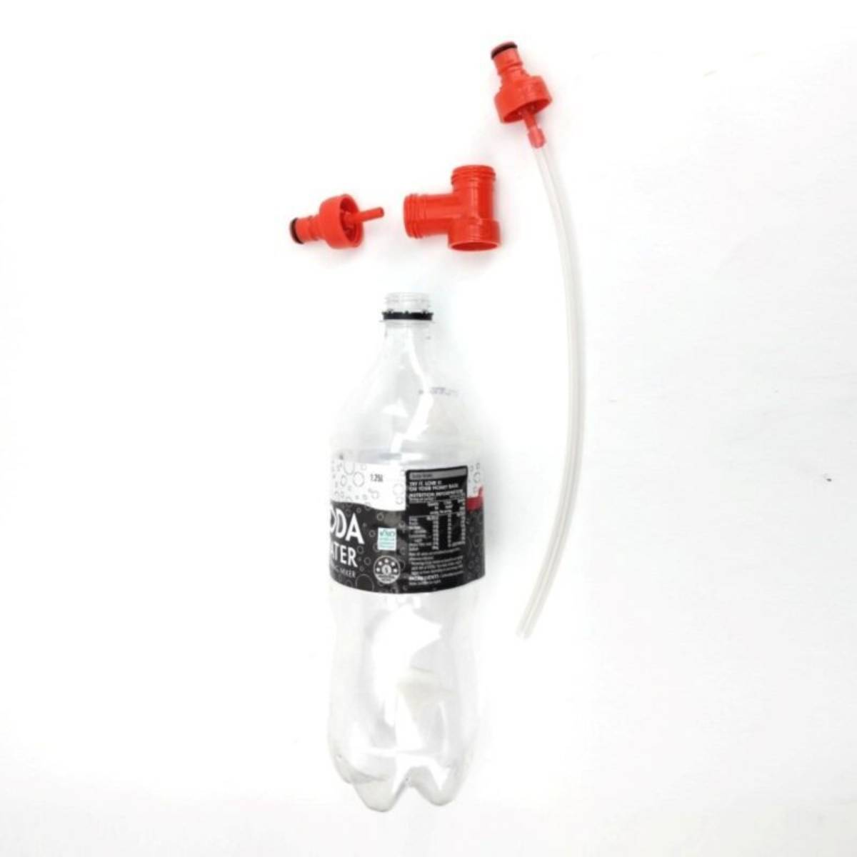 Tee piece connector for PET bottles and carbonation caps