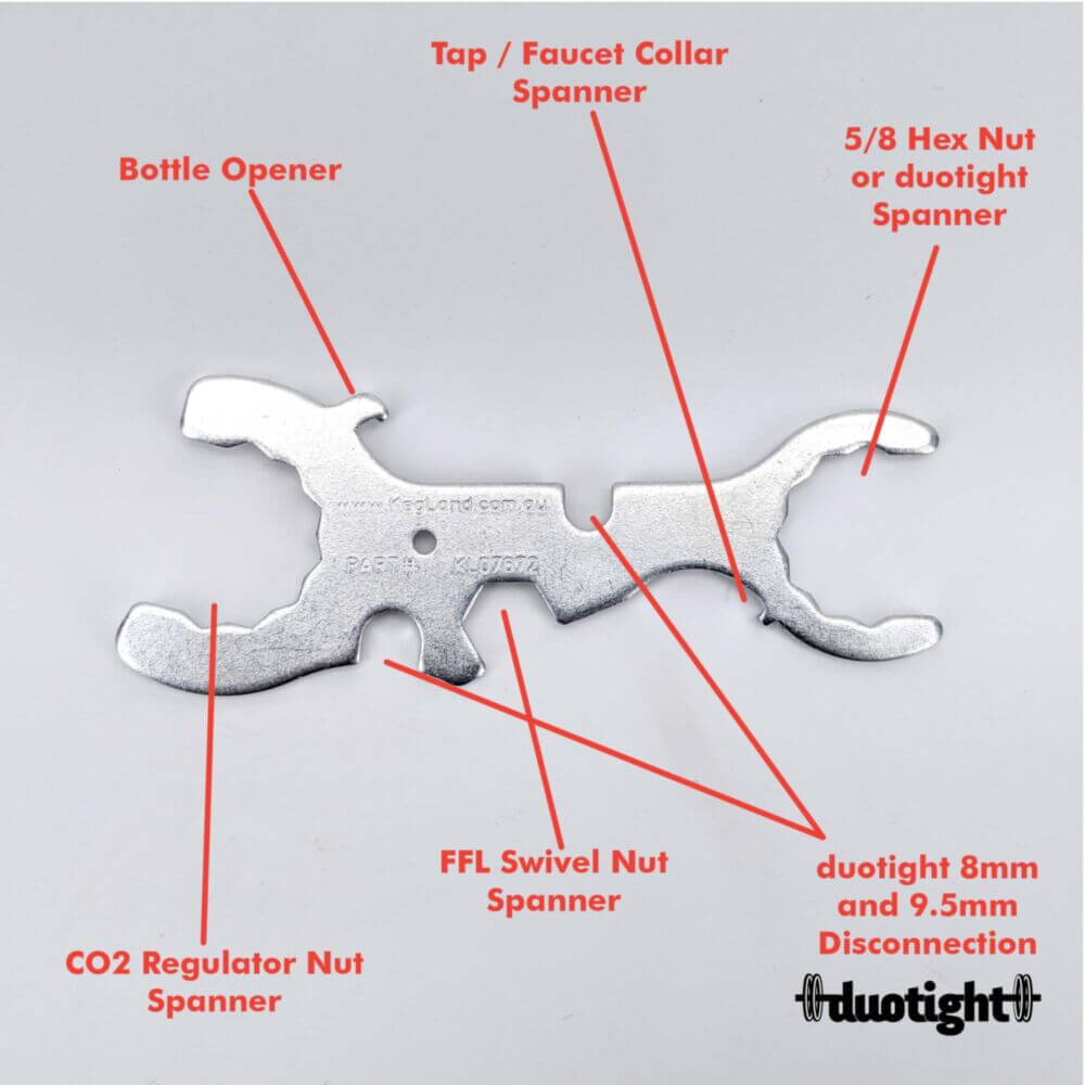 7 In 1 Faucet Tap Wrench/Spanner Tool - Duotight tube remover