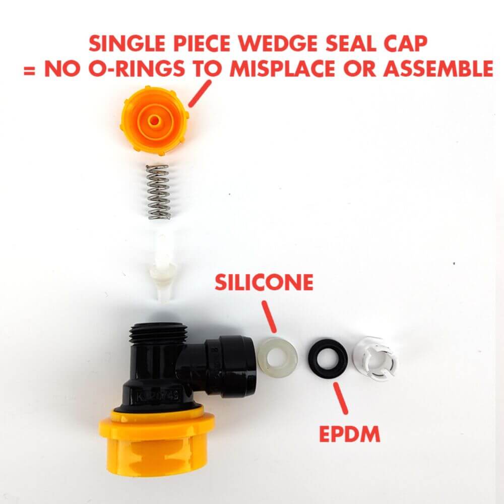 duotight 8mm (5/16") x Ball Lock Disconnect (Black + Yellow/Liquid)