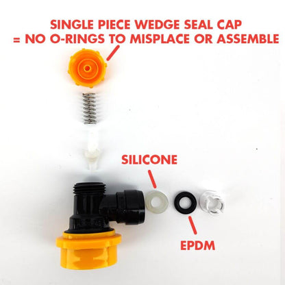 duotight 8mm (5/16") x Ball Lock Disconnect (Black + Yellow/Liquid)