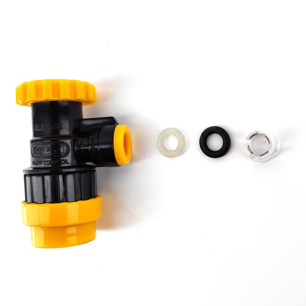 duotight 8mm x Flow Control Ball Lock Disconnect (Liquid Black + Yellow) (POK)
